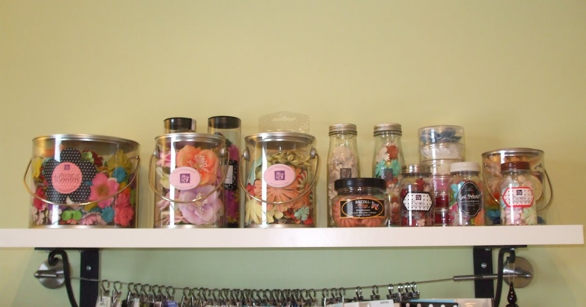 Scrapbook Room Organization Visible Embellishment Storage