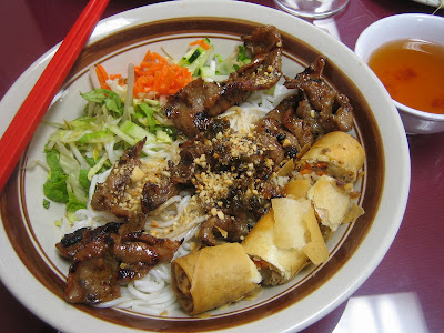 Pho Avina - Rice vermicelli w/ salad w/ grilled pork and eggroll Pho Avina - Rice vermicelli w/ salad w/ grilled pork and eggroll