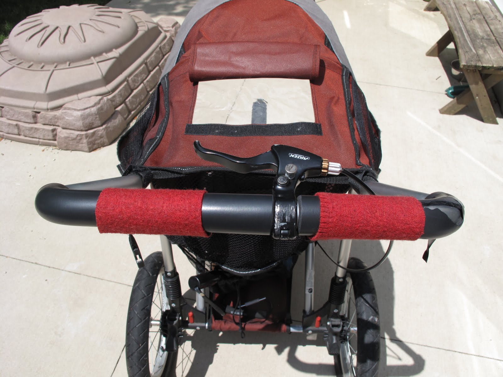 Resweater Tutorial Tuesday stroller handlebar grips