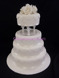 Swags and roses 4 tier cake.