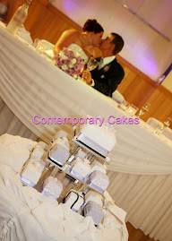 Black and White and Lavendar  Themed Miniature Cakes Tower