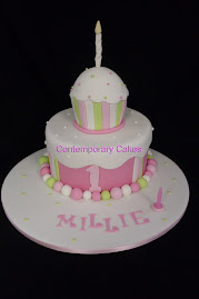 2 tier cupcake stacked cake