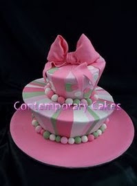 Hot pink mad hatters cake.