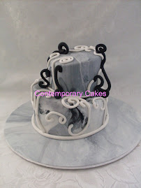 Mad  Hatters Cake, marbled effect.