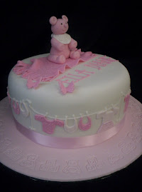Baby girl christening cake
