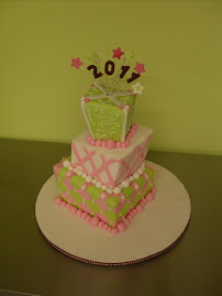 3 tier Square Mad Hatters Cake.
