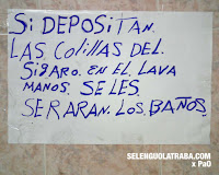 Pirucho y su peluca de virulana: Nota para pegar en el baño