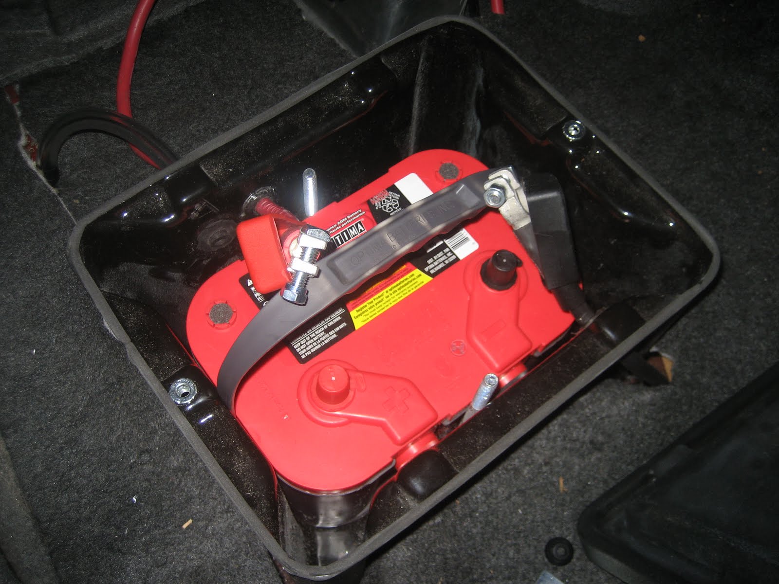 Battery Relocation to the trunk with new cables wires and ground