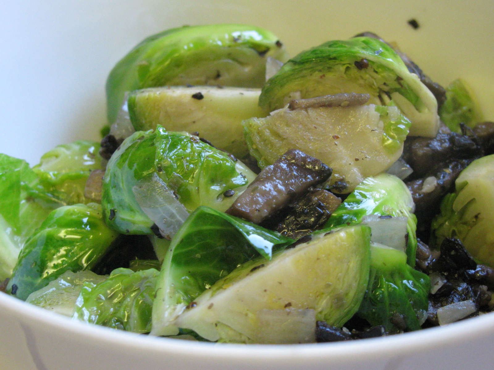 PASSION ON THE STOVE TOP Brussel Sprouts and Portabella Mushrooms