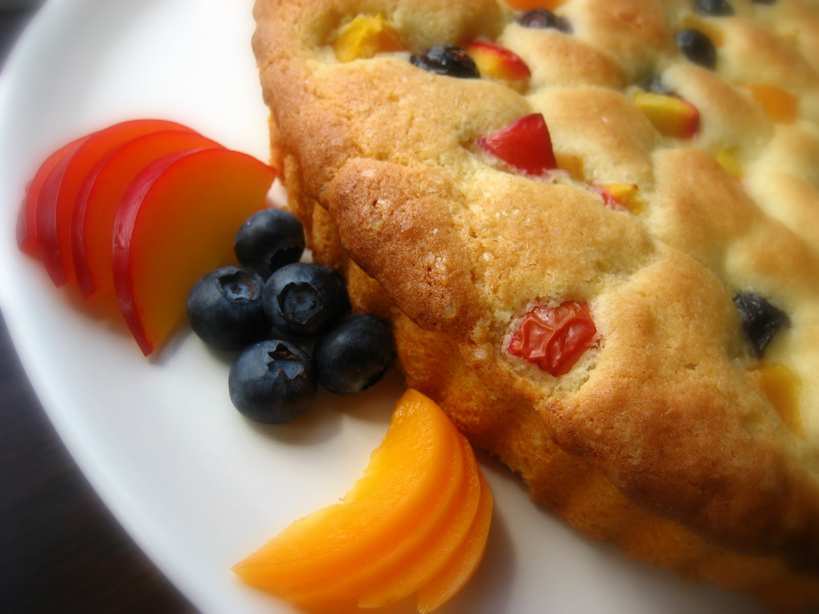 Home Cooking In Montana Stone Fruit Tea Cake...with Blueberries