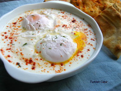 Home Cooking In Montana: Cilbir...Turkish Poached Eggs on Yoghurt