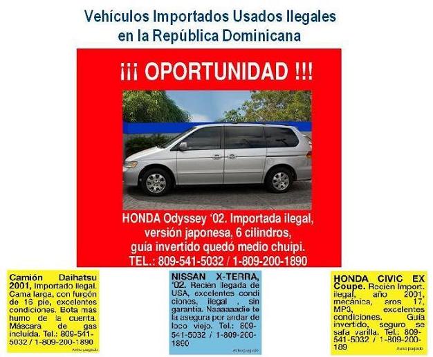 Vehículos Importados Usados Ilegales en la República Dominicana