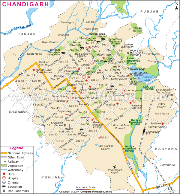 Chandigarh Tricity Map