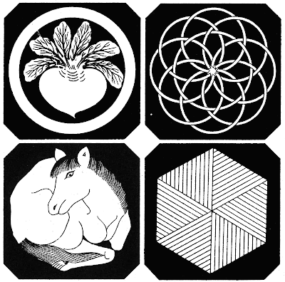 These are designs based on Japanese family crests from the somewhat These are designs based on Japanese family crests from the somewhat