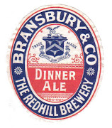 Bransbury & Co's Dinner Ale label c1906-1913