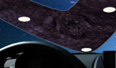 V-Shaped UFO Over Car in Vegas
