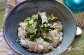 Vegan gluten-free risotto with fresh asparagus Asparagus Leek Risotto - Gluten-Free and Vegan
