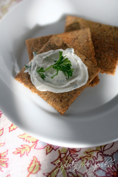 GlutenFree Goddess Recipes GlutenFree Hazelnut Crackers with Herb Spread