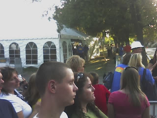 Extreme Home Makeover crowd near caterer's tent