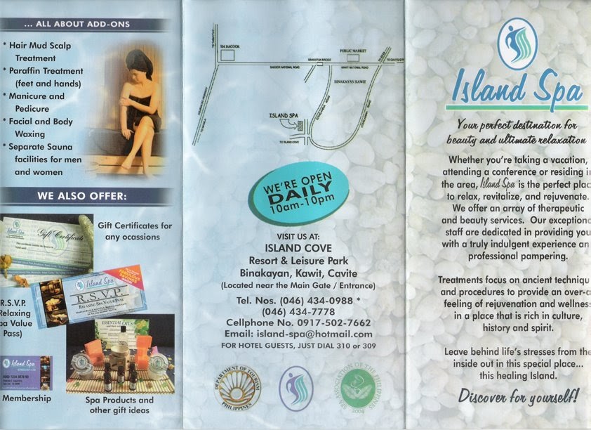 TRAVEL CENTRAL PHILIPPINES Brochure Island Spa, Cavite