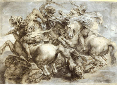 Copy of Leonardo's Battle of Anghiari - it's believed the actual fresco is hidden behind an existing fresco by the artist Giorgio Vasari in Florence's Palazzo Vecchio