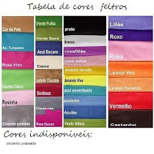 TABELA DE CORES FELTRO