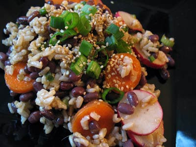 Spicy Azuki Bean and Brown Rice Salad