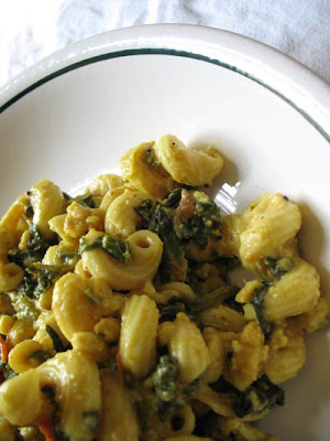 Indian-Style Macaroni and Paneer Cheese with Spinach