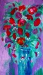 Roses and Tulips in Blue Vase