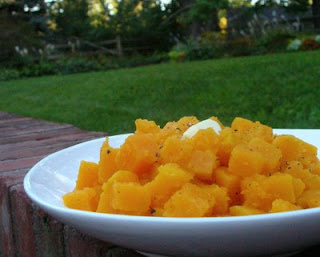 A lesson: how to cut and steam a butternut squash