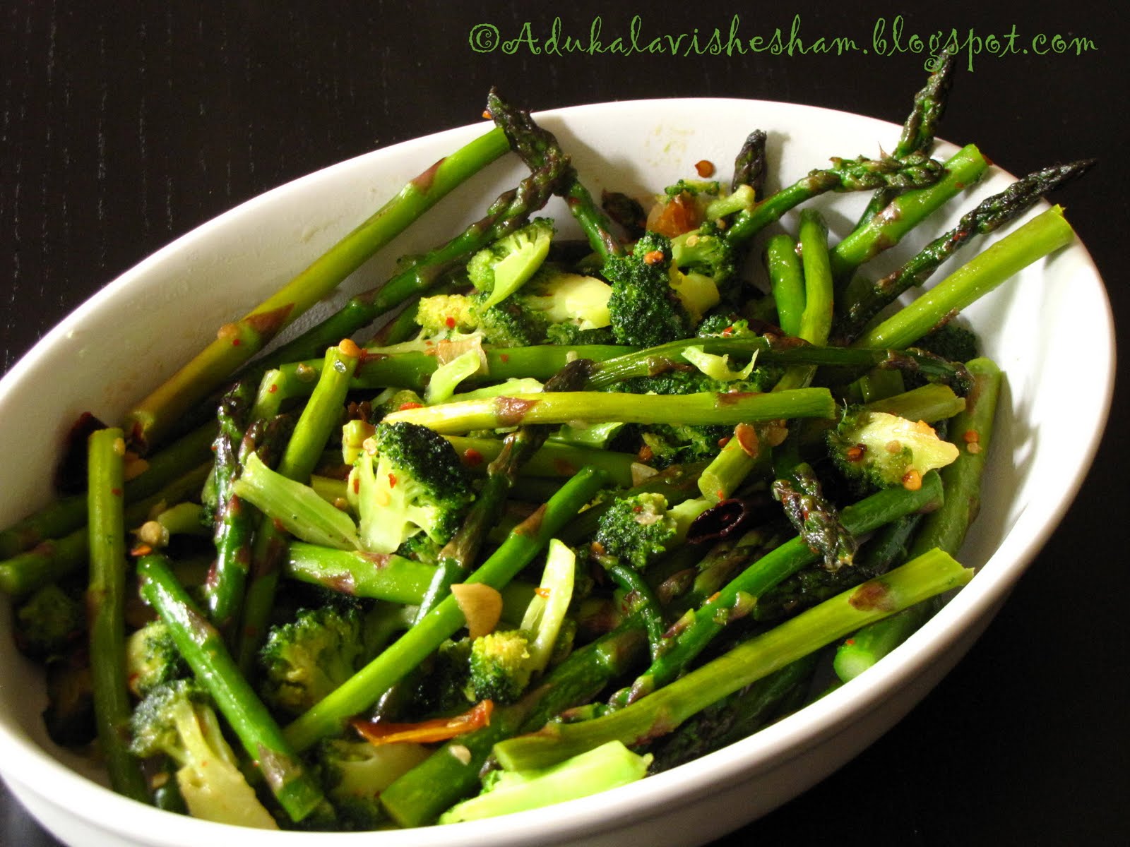 Adukala Vishesham Broccoli Asparagus Stir Fry