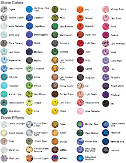 Swarovski crystal colour chart