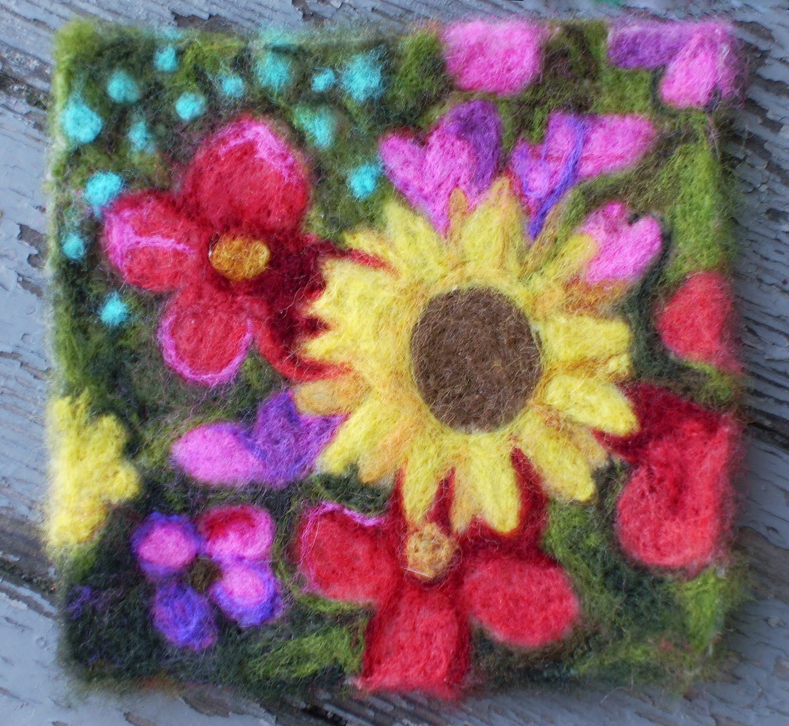 hand felted flowers
