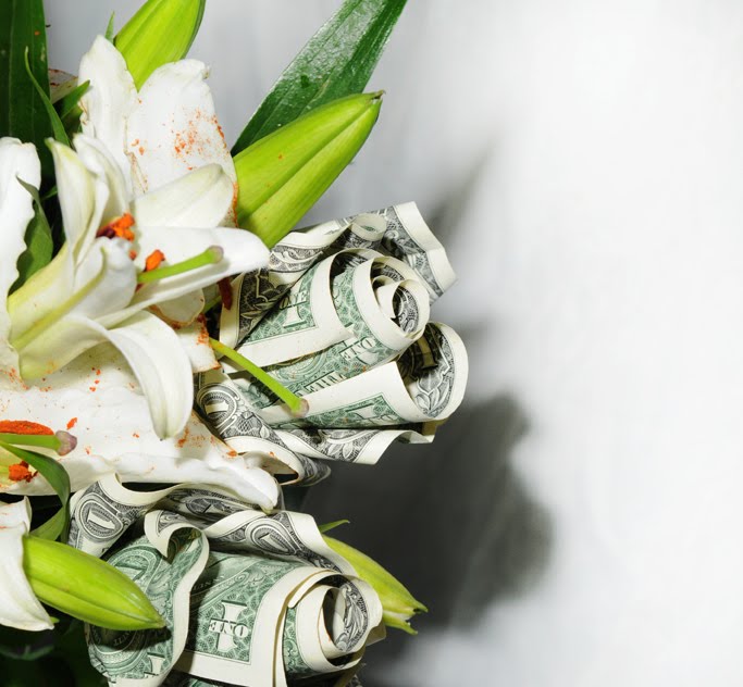 dollar bill origami rabbit. dollar bill origami flower.