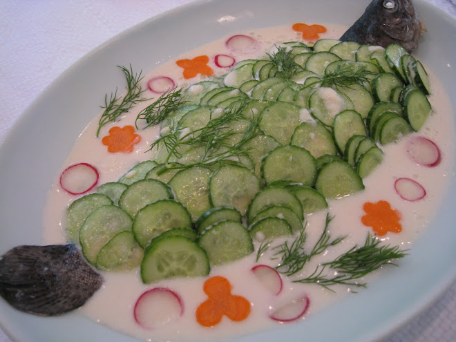 Baked Trout in Cucumber Bed