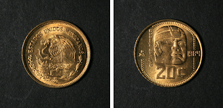 MONEDAS DE 20 CENTAVOS EN MEXICO 1943-2009 Cabeza+olmeca