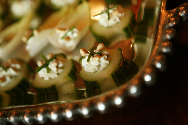Herb, Pine Nuts and Cream Cheese Cucumbers