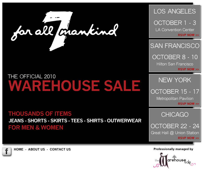7 for all mankind warehouse sale