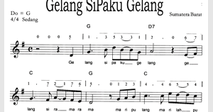 Partitur Lagu-lagu: Lagu Daerah Gelang Si Paku Gelang