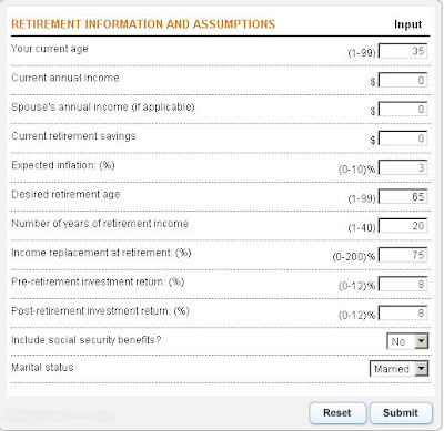 pre-retirement calculator,financial calculators