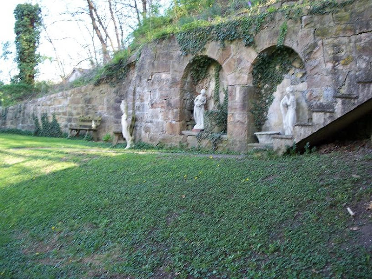 Wall Extension behind and to the left of the main house
