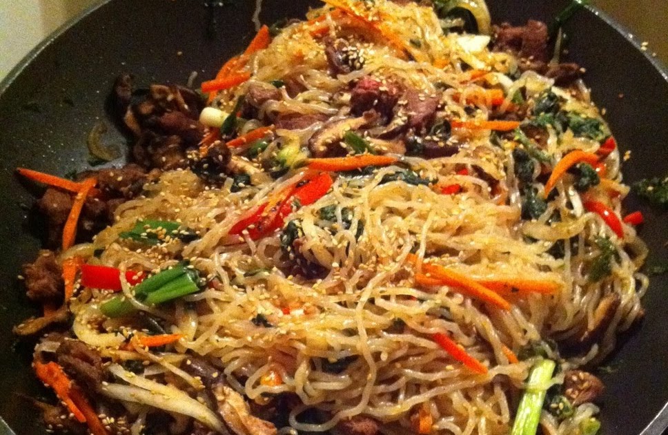 Dreaming of pots and pans Potluck success! Korean glass noodle salad (japchae)