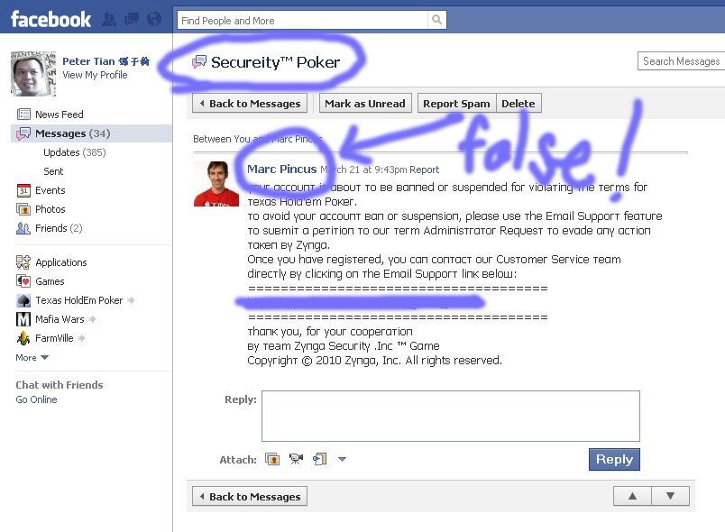 How do you report an online scammer on Facebook?
