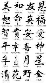 chinese symbols, tattooing