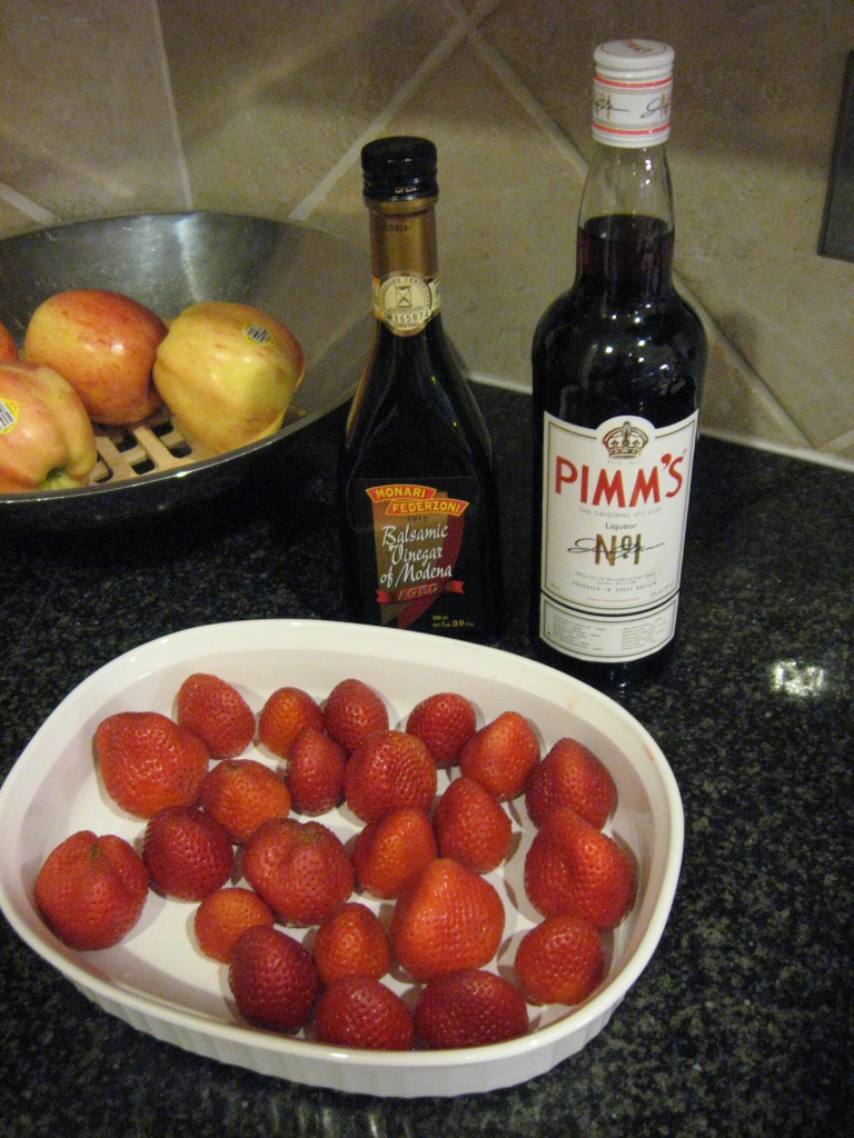 What Tom Cooked Roasted Strawberries with Balsamic and Pimm's