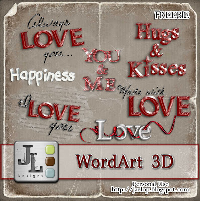 Scrapbook Freebie Wordart "Love" from Jaelop Designs