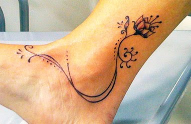 flower ankle tattoo image