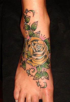 Flower tattoo, Rose Tattoo, Foot Tattoo, Skull Tattoo, Female Tattoo