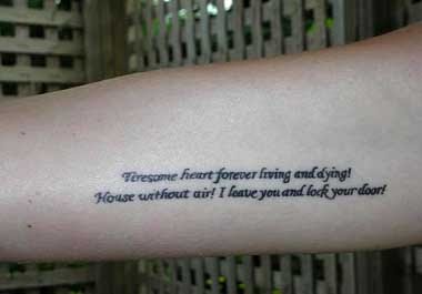 Girls Tattoo: Poem tattoo or Poetry tattoo