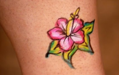 3D hawaii tattoo design flower very cool